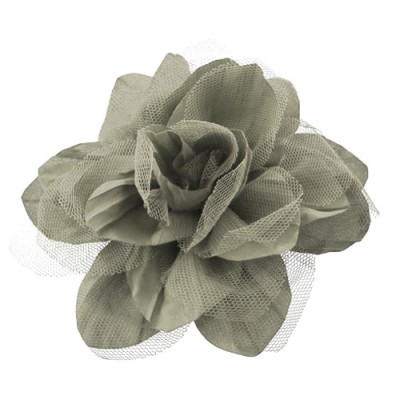 180650-GY- GREY COLOR FLOWER BROOCH